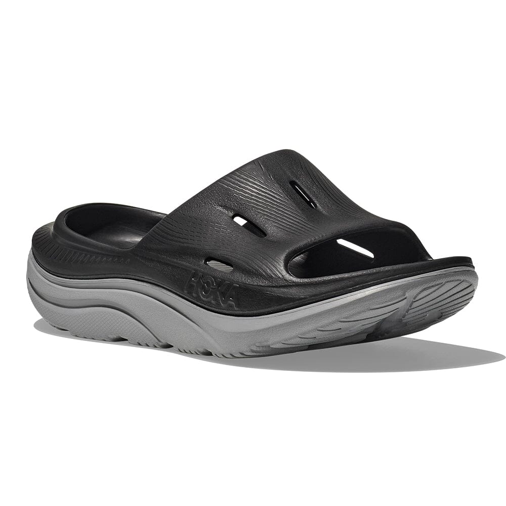 Hoka Ora Recovery Slide 3 - Black & Stellar Grey - BlackToe Running#colour_black-stellar-grey