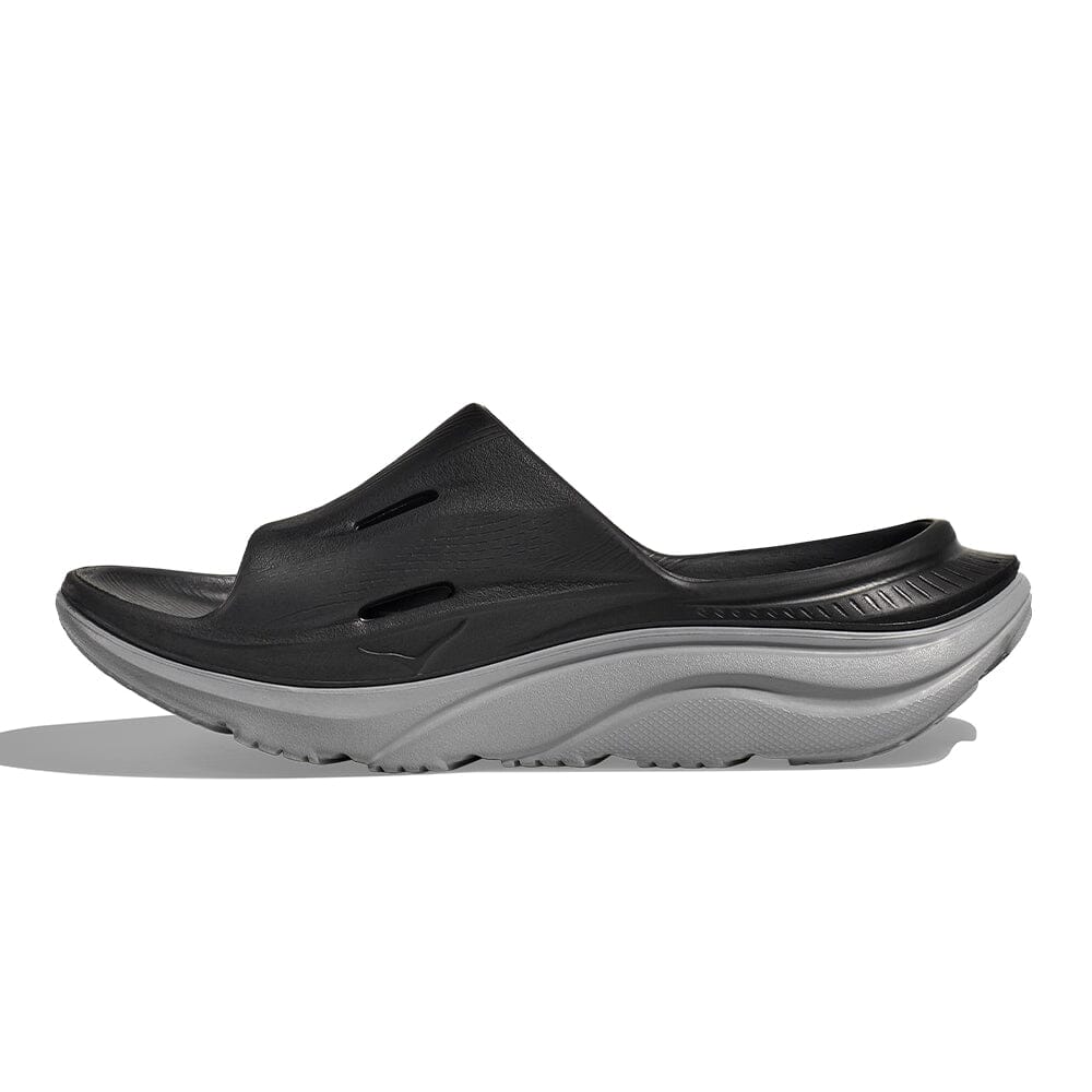 Hoka Ora Recovery Slide 3 - Black & Stellar Grey - BlackToe Running#colour_black-stellar-grey