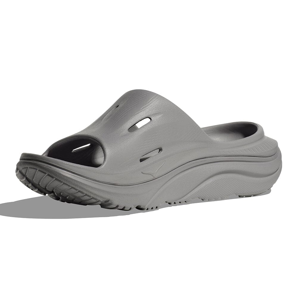 Hoka Ora Recovery Slide 3 - Grey & Grey Slides - BlackToe Running#colour_grey-grey