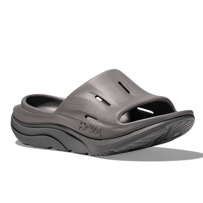 Hoka Ora Recovery Slide 3 - Grey & Grey Slides - BlackToe Running#colour_grey-grey