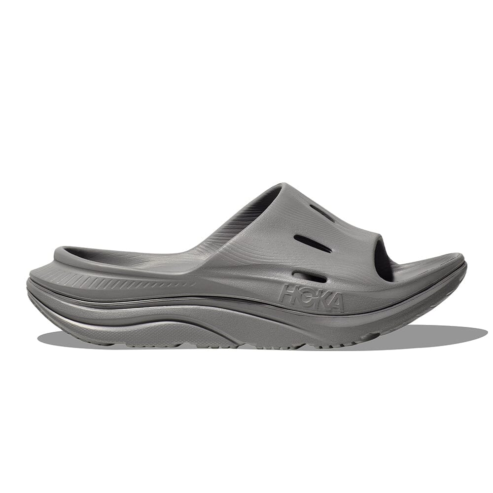 Hoka Ora Recovery Slide 3 - Grey & Grey Slides - BlackToe Running#colour_grey-grey