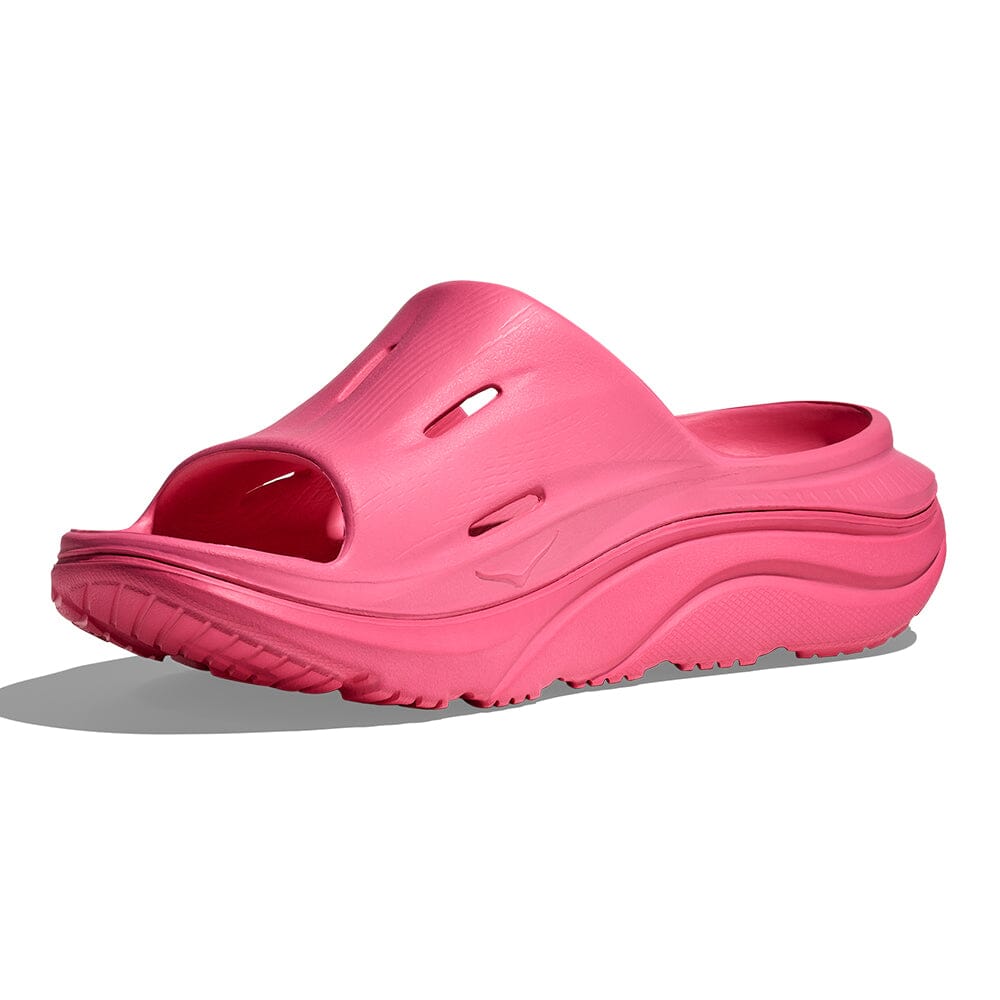 Hoka Ora Recovery Slide 3 - Neon Rode - BlackToe Running#colour_neon-rose