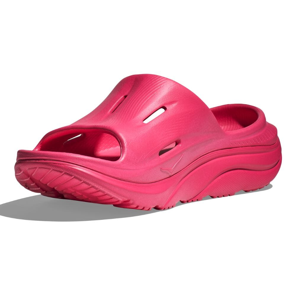 Hoka Ora Recovery Slide 3 - Raspberry - BlackToe Running#colour_raspberry