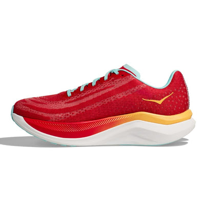 Hoka One One Women's Mach X Women's Shoes - BlackToe Running#colour_cerise-cloudless