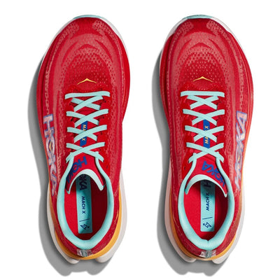Hoka One One Women's Mach X Women's Shoes - BlackToe Running#colour_cerise-cloudless