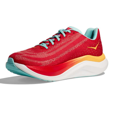 Hoka One One Women's Mach X Women's Shoes - BlackToe Running#colour_cerise-cloudless