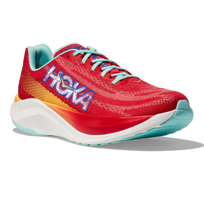 Hoka One One Women's Mach X Women's Shoes - BlackToe Running#colour_cerise-cloudless