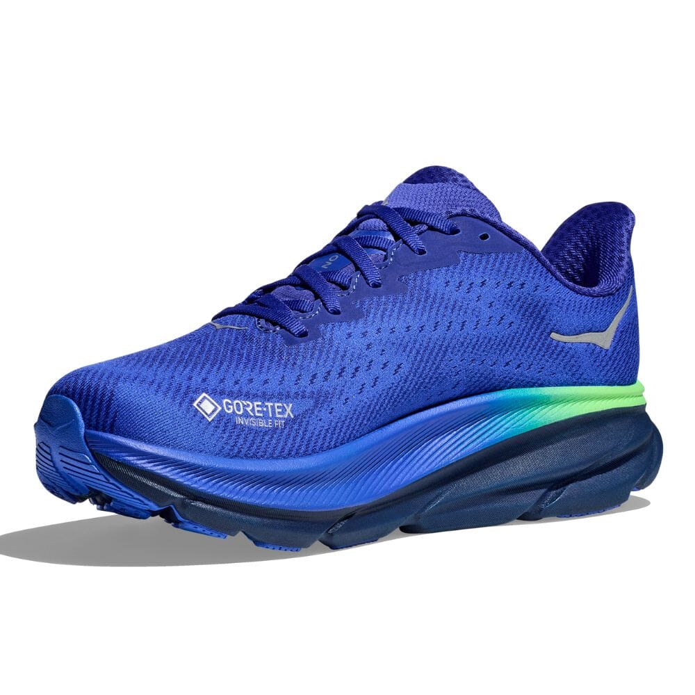 Hoka Men's Clifton 9 GTX Men's Shoes - BlackToe Running#colour_dazzling-blue-evening-sky