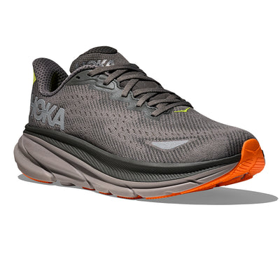 Hoka Men's Clifton 9 GTX Men's Shoes - BlackToe Running#colour_asphalt-grey-gravel
