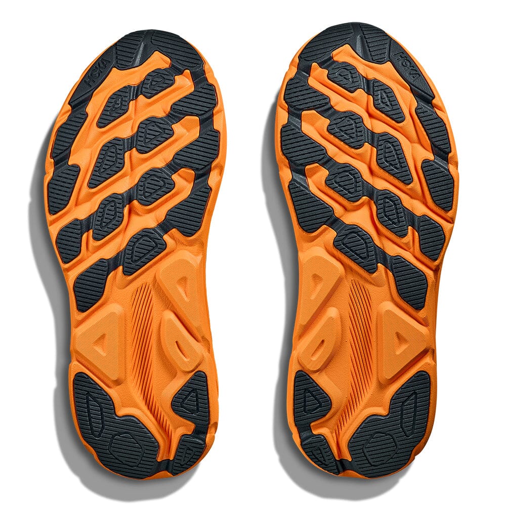 Hoka Men's Clifton 9 GTX Men's Shoes - BlackToe Running#colour_stormy-skies-orange-zest