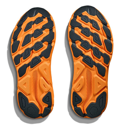 Hoka Men's Clifton 9 GTX Men's Shoes - BlackToe Running#colour_stormy-skies-orange-zest