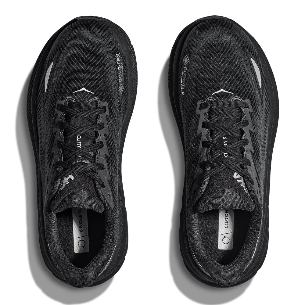 Hoka Women's Clifton 9 GTX Women's Shoes - BlackToe Running#colour_black