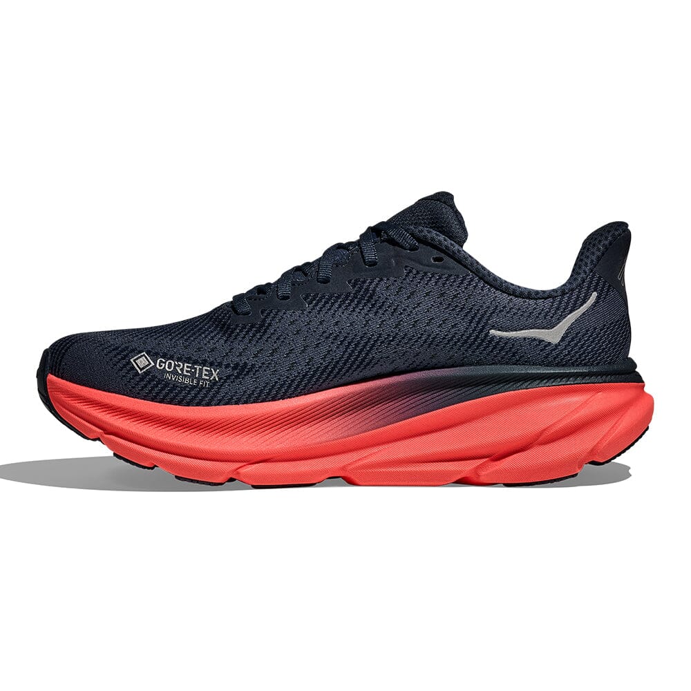 Hoka Women's Clifton 9 GTX Women's Shoes - BlackToe Running#colour_varsity-navy-nautical-dusk