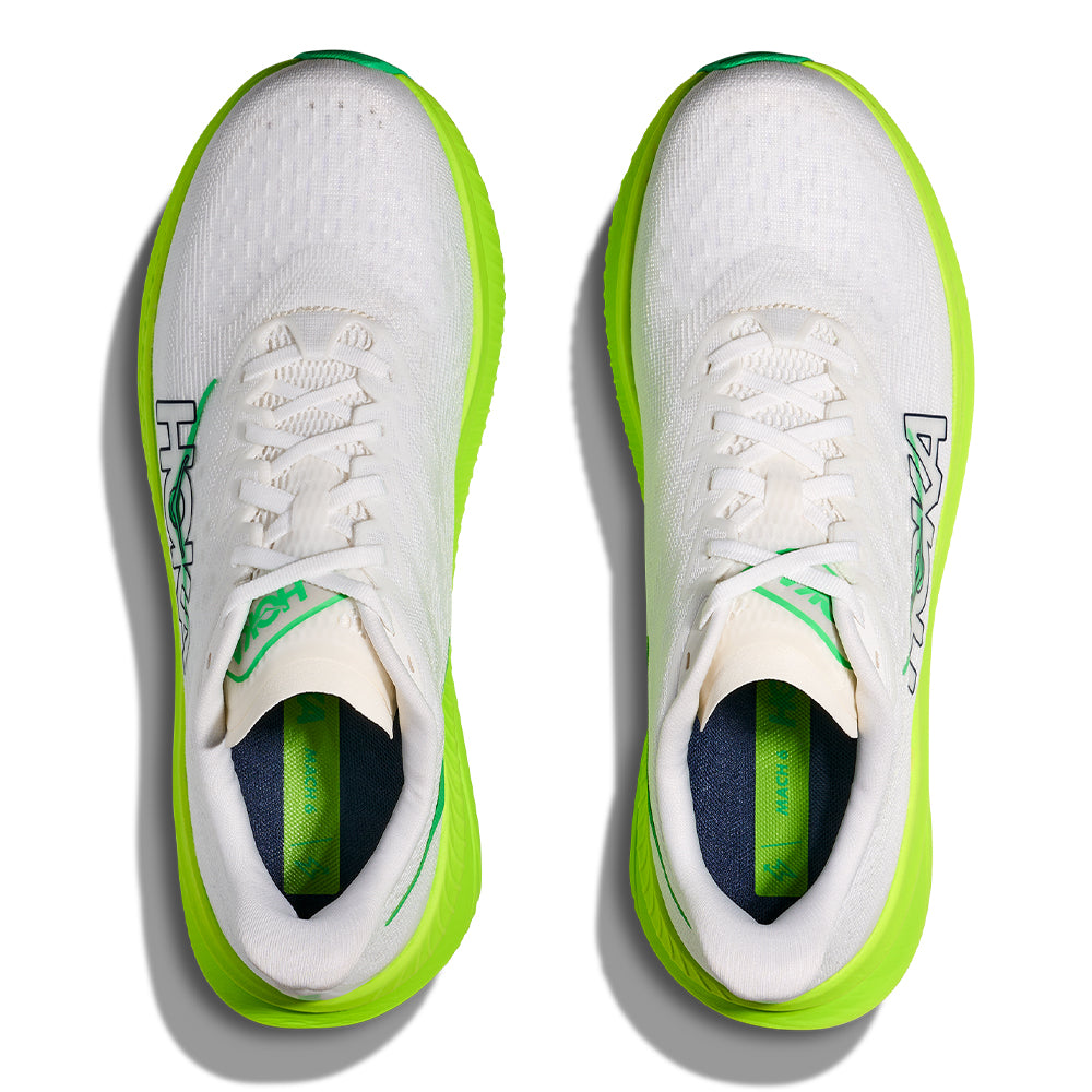 Hoka Men's Mach 6 - BlackToe Running#colour_white-neon-lime