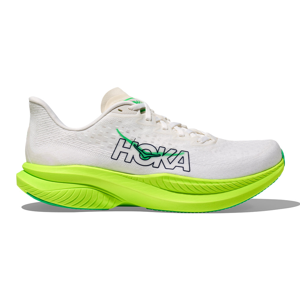 Hoka Men's Mach 6 - BlackToe Running#colour_white-neon-lime