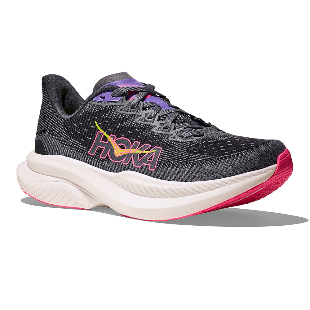 Hoka Women's Mach 6 - BlackToe Running#colour_grey-skies-charcoal-grey