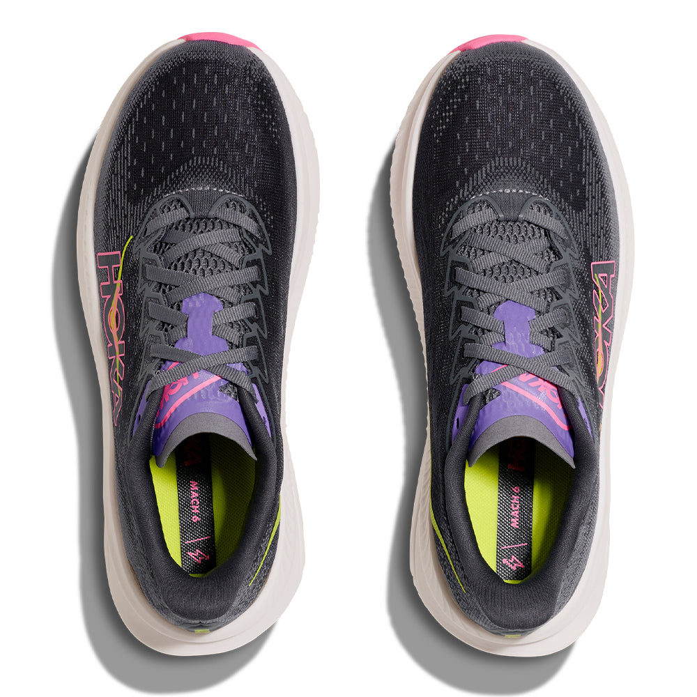Hoka Women's Mach 6 - BlackToe Running#colour_grey-skies-charcoal-grey