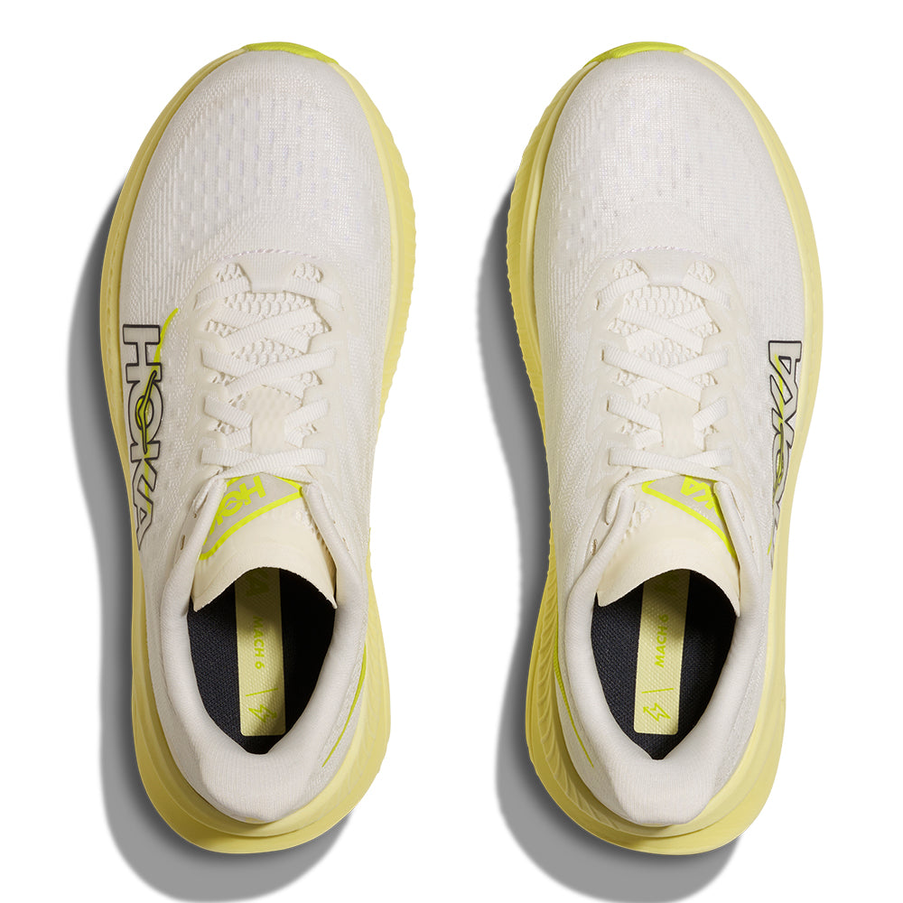 Hoka Women's Mach 6 - BlackToe Running#colour_white-neon-hoka-citrus
