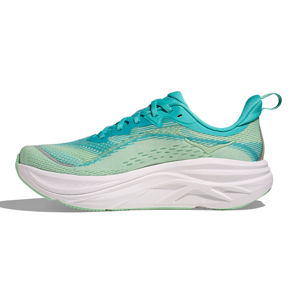 Hoka Women's Skyflow - BlackToe Running#colour_cielo-blue-mint-fluorite
