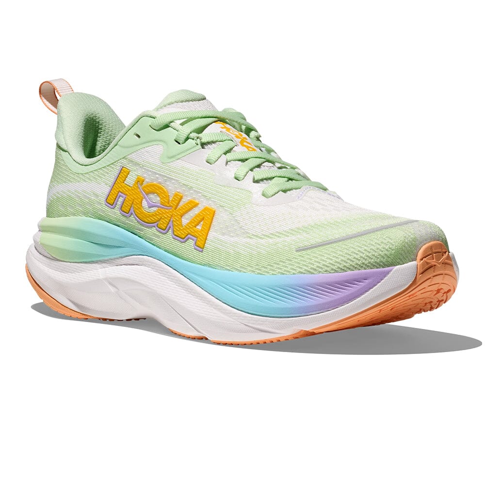 Hoka Women's Skyflow - BlackToe Running#colour_luna-moth-white