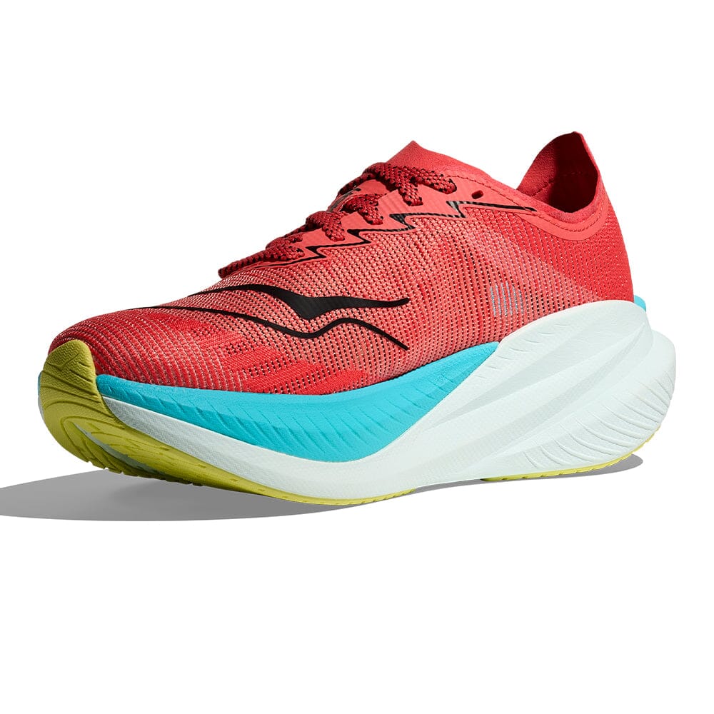 Hoka Men's Mach X 2 - BlackToe Running#colour_grapefruit-electric-coral
