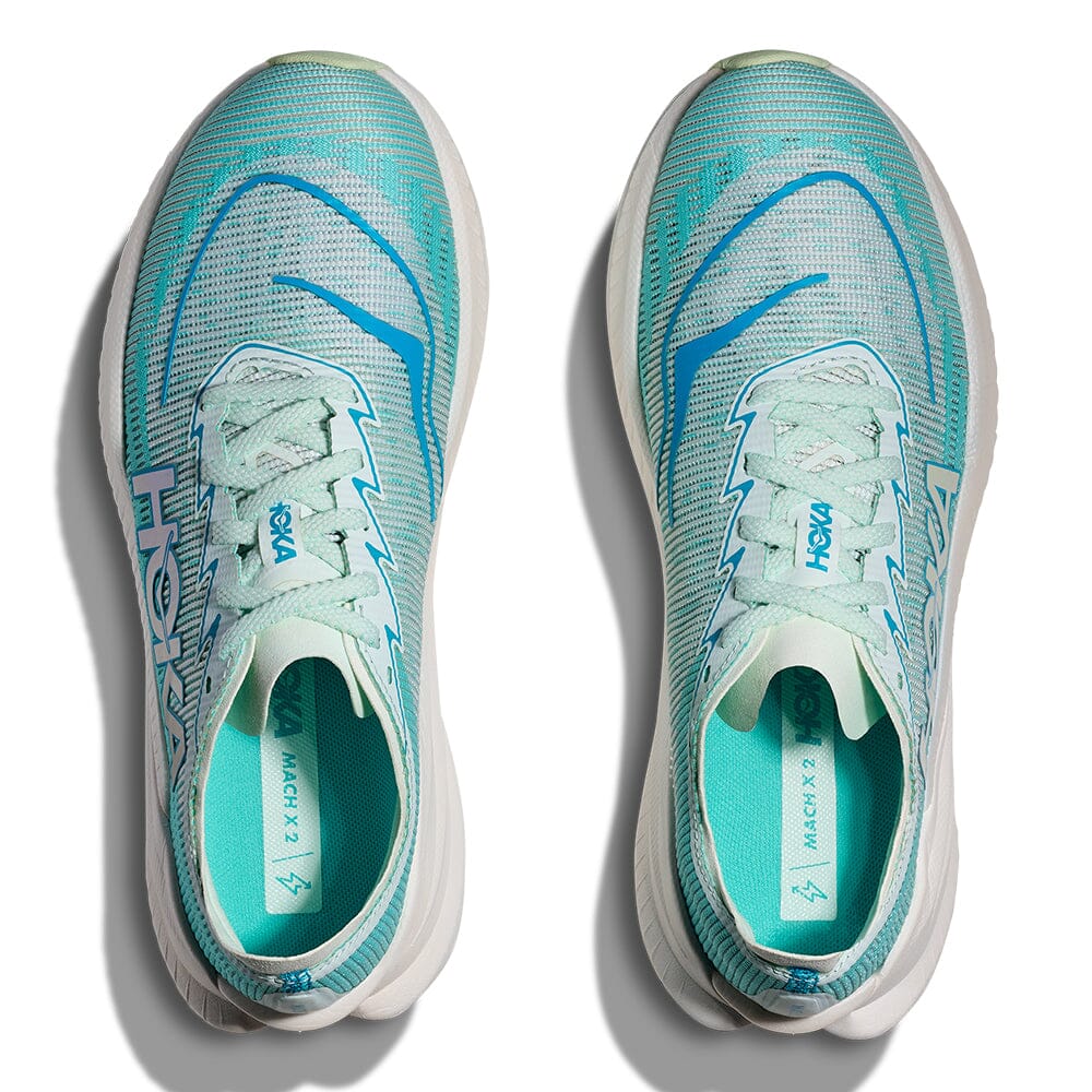 Hoka Women's Mach X 2 - BlackToe Running#colour_snow-melt-blue-spark