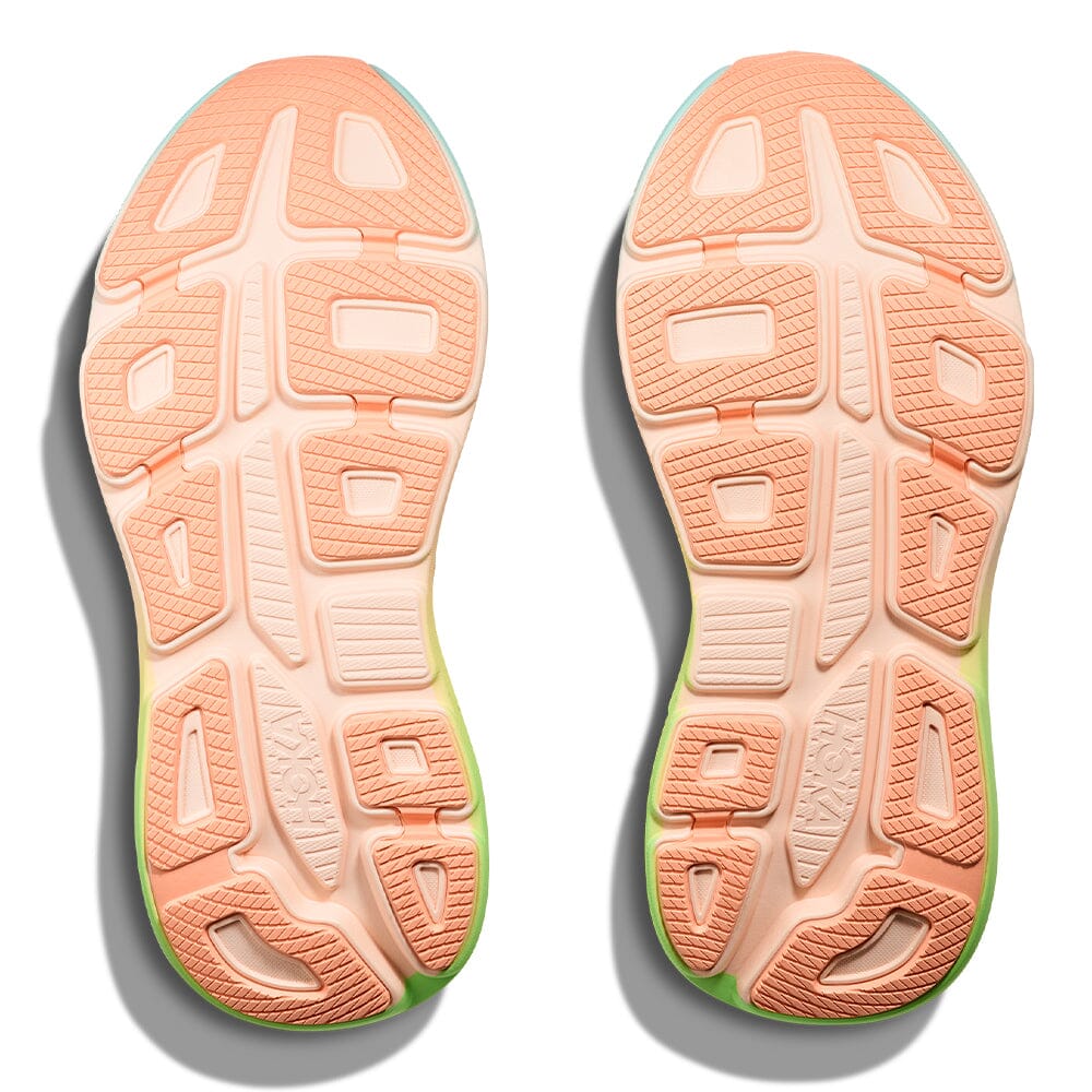 Hoka Men's Bondi 9 - BlackToe Running#colour_frost-pale-tangerine