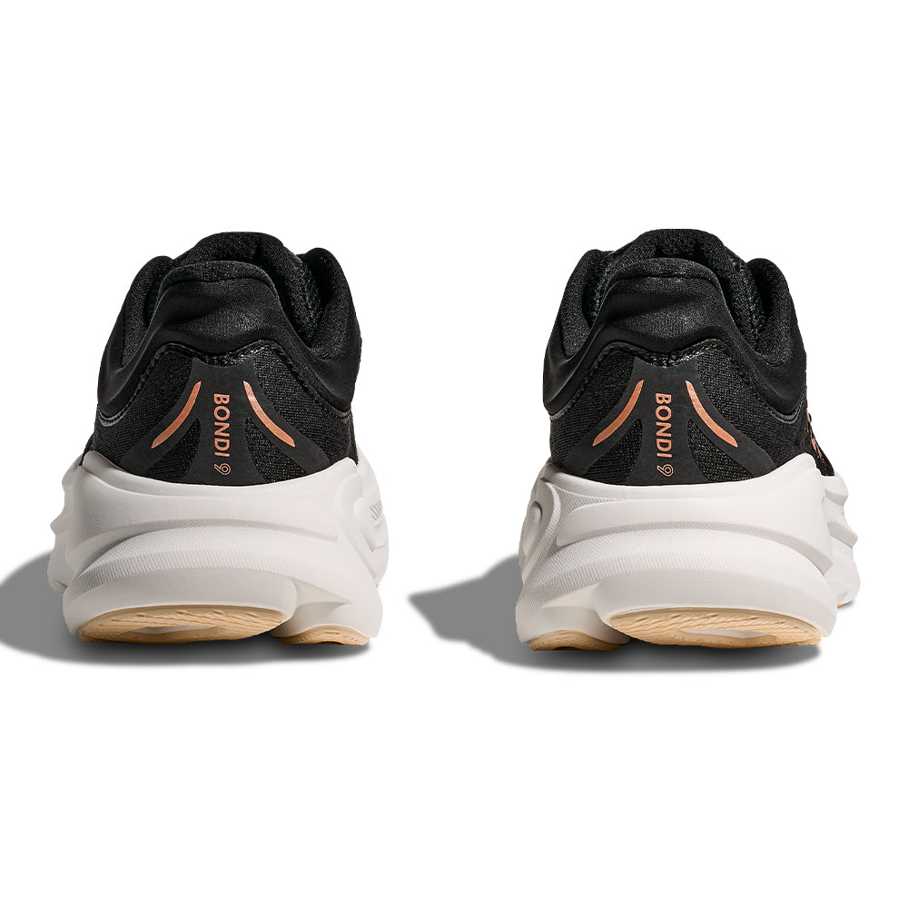 Hoka Women's Bondi 9 - BlackToe Running#colour_black-rose-gold