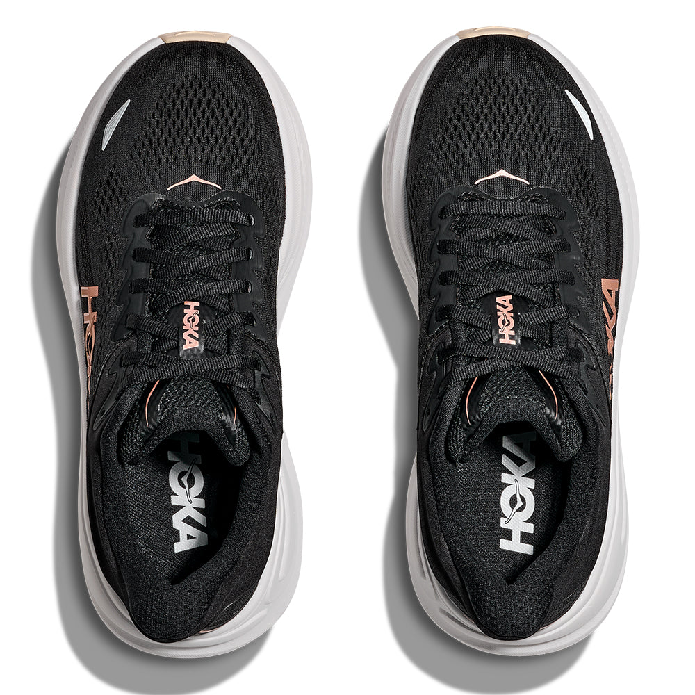 Hoka Women's Bondi 9 - BlackToe Running#colour_black-rose-gold