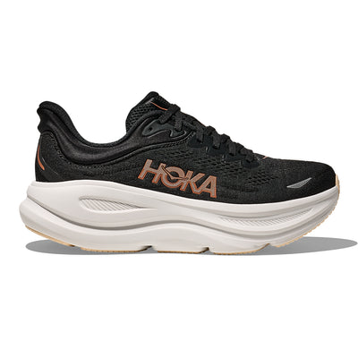 Hoka Women's Bondi 9 - BlackToe Running#colour_black-rose-gold