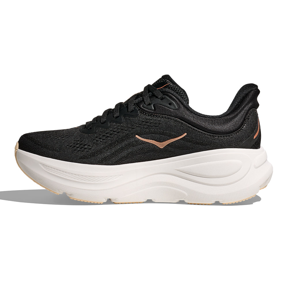 Hoka Women's Bondi 9 - BlackToe Running#colour_black-rose-gold