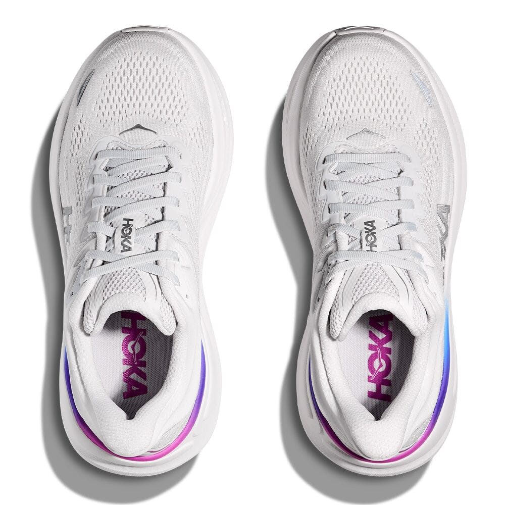 Hoka Women's Bondi 9 - BlackToe Running#colour_cosmic-grey-white
