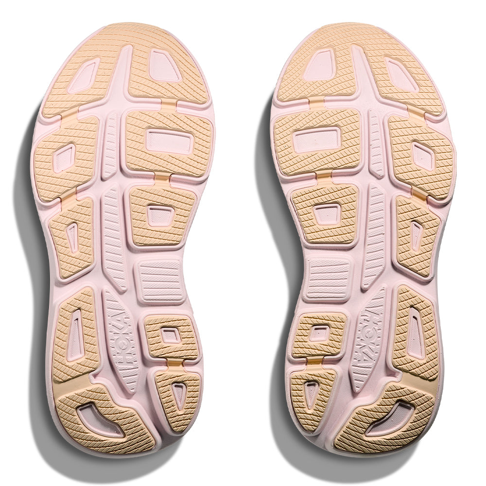 Hoka Women's Bondi 9 - BlackToe Running#colour_lilac-cream-tangerine-glow