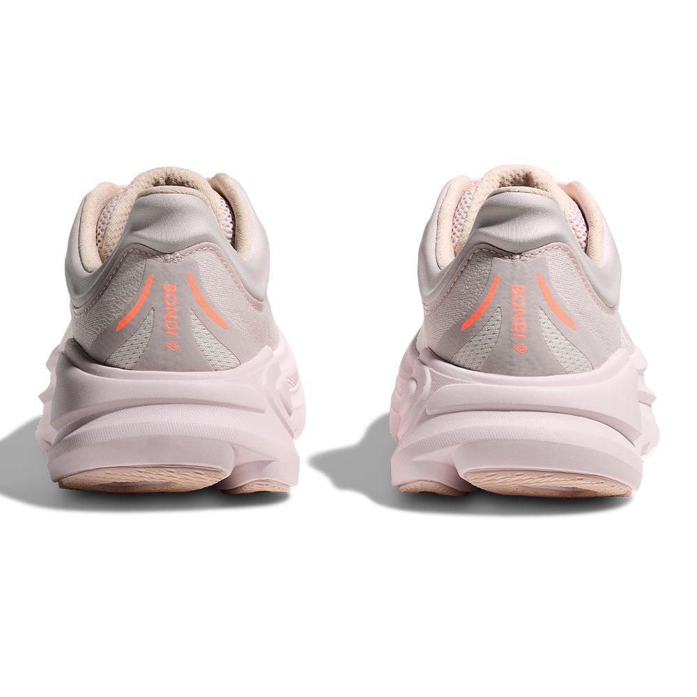Hoka Women's Bondi 9 - BlackToe Running#colour_lilac-cream-tangerine-glow