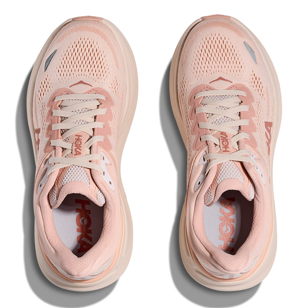 Hoka Women's Bondi 9 - BlackToe Running#colour_rose-latte-rose-cream