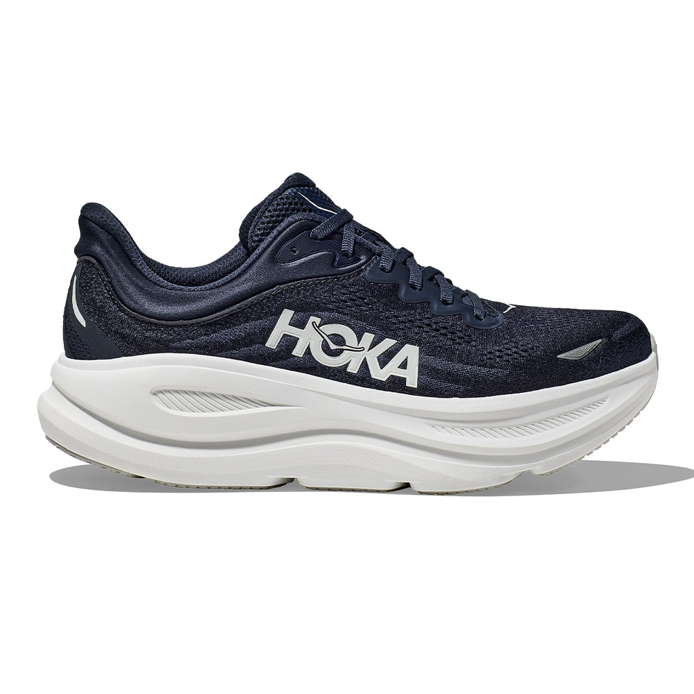 Hoka Men's Bondi 9 Wide - BlackToe Running#colour_varsity-navy-white