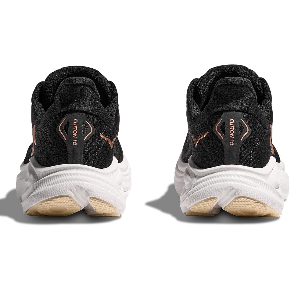 Hoka Women's Clifton 10 - BlackToe Running#colour_black-rose-gold