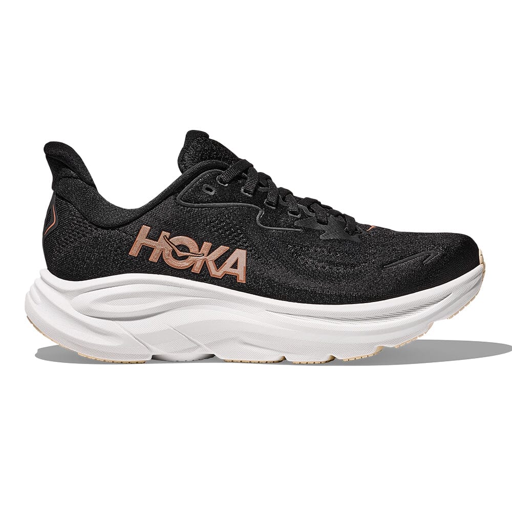 Hoka Women's Clifton 10 - BlackToe Running#colour_black-rose-gold