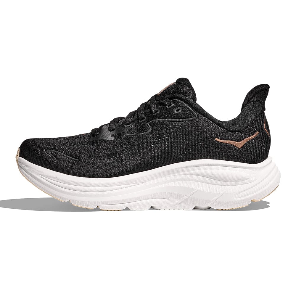 Hoka Women's Clifton 10 - BlackToe Running#colour_black-rose-gold