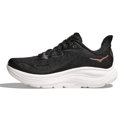 Hoka Women's Clifton 10 - BlackToe Running#colour_black-rose-gold