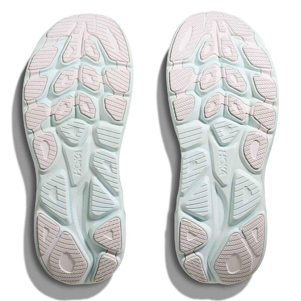 Hoka Women's Clifton 10 - BlackToe Running#colour_white-cielo-blue