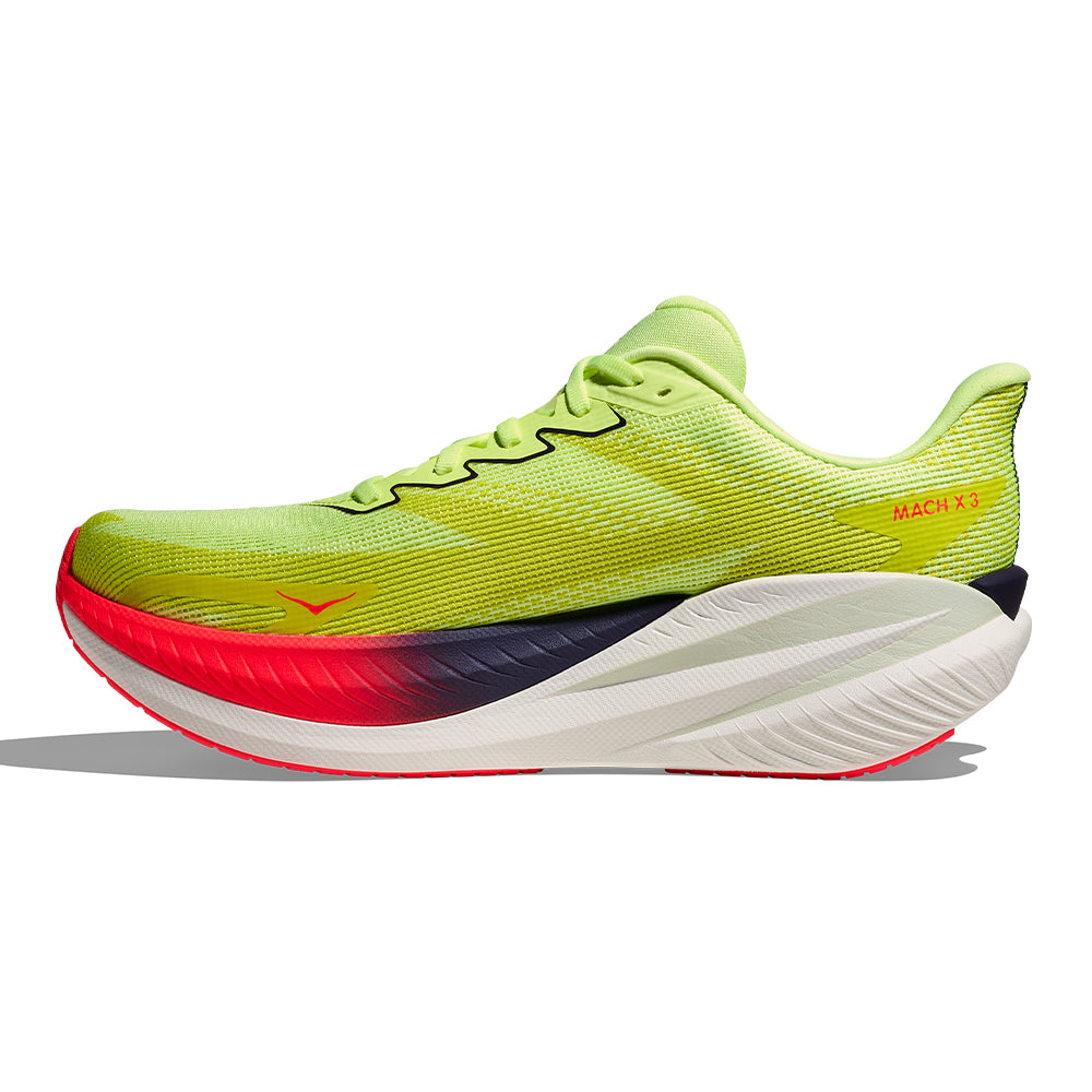 Hoka Men's Mach X 3 - BlackToe Running#colour_neon-yuzu-squid-ink