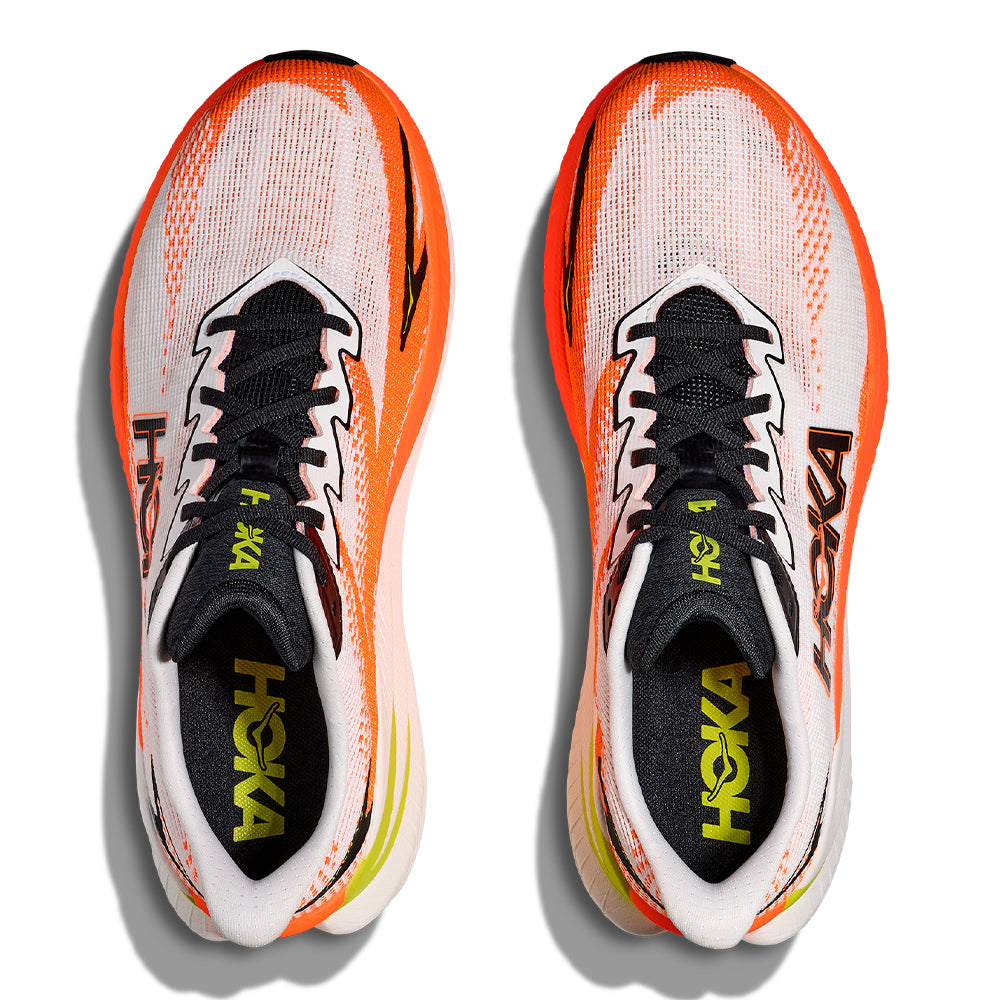 Hoka Men's Mach X 3 - BlackToe Running#colour_white-neon-tangerine
