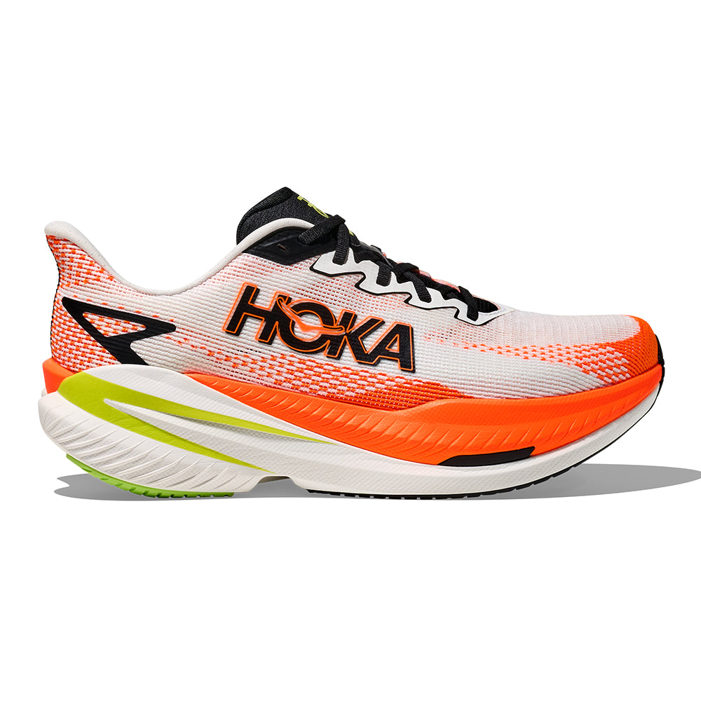Hoka Men's Mach X 3 - BlackToe Running#colour_white-neon-tangerine