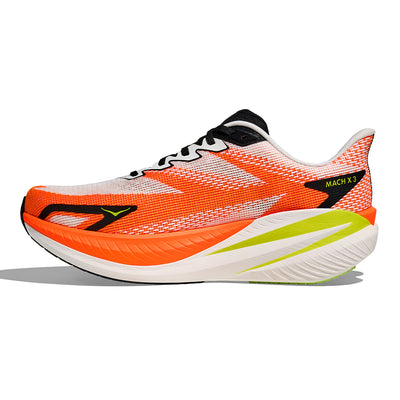 Hoka Men's Mach X 3 - BlackToe Running#colour_white-neon-tangerine