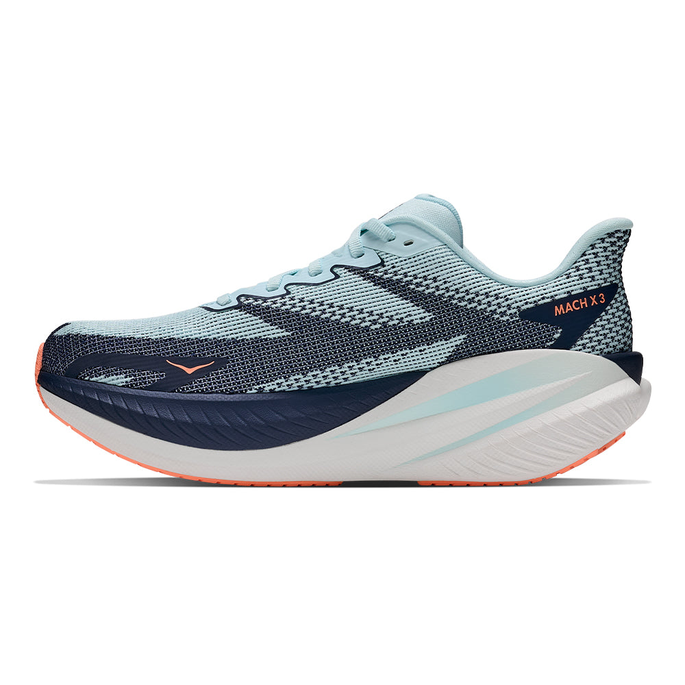 Hoka Women's Mach X 3 - BlackToe Running#colour_glimmering-blue-varsity-navy