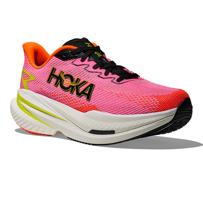 Hoka Women's Mach X 3 - BlackToe Running#colour_neon-rose-neon-tangerine