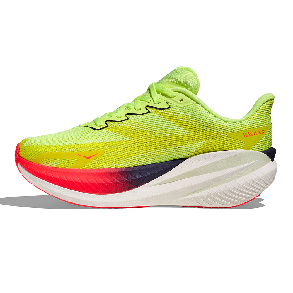 Hoka Women's Mach X 3 - BlackToe Running#colour_neon-yuzu-squid-ink