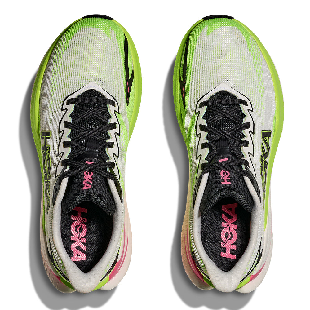Hoka Women's Mach X 3 - BlackToe Running#colour_white-neon-lime