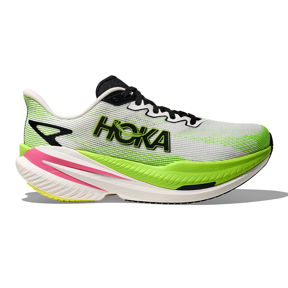 Hoka Women's Mach X 3 - BlackToe Running#colour_white-neon-lime
